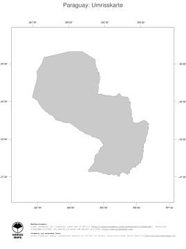 Karte: Landkarte Paraguay (Politische Staatsgrenzen)