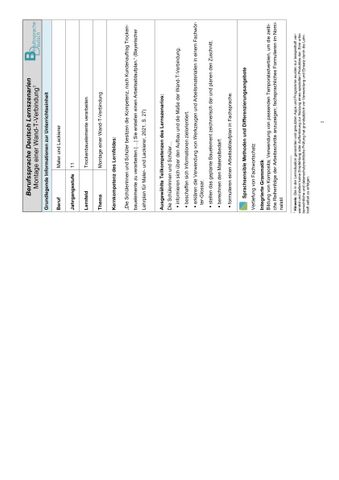 Unterrichtsplanung: Montage einer Wand-T-Verbindung | M 0: Unterrichtsverlaufsplanung (DOCX)