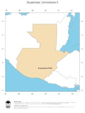 Karte: Landkarte Guatemala (Politische Staatsgrenzen und Hauptstadt)