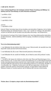 Lernspiel: Eins, zwei oder drei - Fragenpool zum Quiz über Care und Degrowth