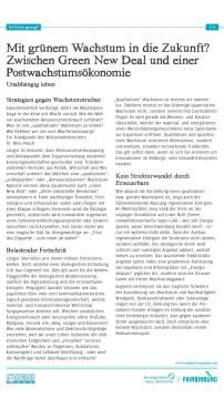 Unterrichtsbaustein: Ist grün genug? - Text Contra Niko Paech