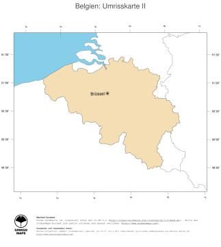 Karte: Landkarte Belgien (Politische Staatsgrenzen und Hauptstadt)