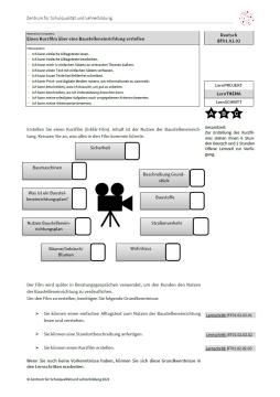Arbeitsblatt: Einen Kurzfilm über Baustelleneinrichtung erstellen (PDF)