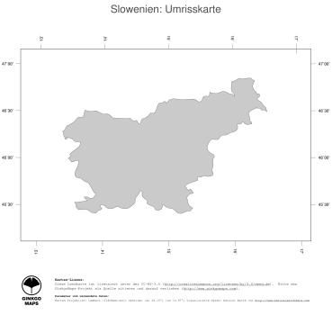 Karte: Landkarte Slowenien (Politische Staatsgrenzen)