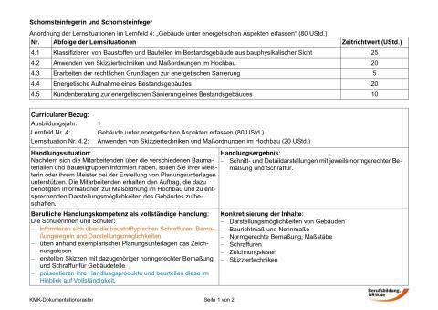 Unterrichtsbaustein: Anwenden von Skizziertechniken und Maßordnungen im Hochbau