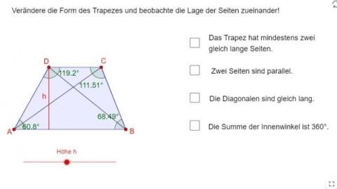 Interaktion: Trapez - Eigenschaften