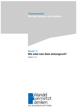 Unterrichtsplanung: Modul 11 | Wie setzt man Ziele wirkungsvoll?