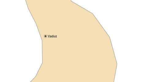 Karte: Landkarte Liechtenstein (Politische Staatsgrenzen und Hauptstadt)