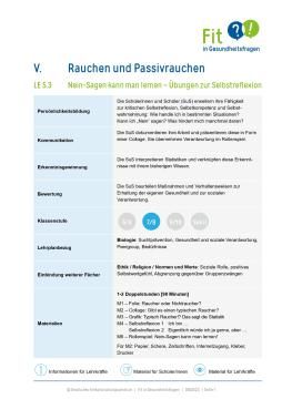 Unterrichtsbaustein: Lerneinheit 5.3 "Nein-Sagen kann man lernen - Übungen zur Selbstreflexion"