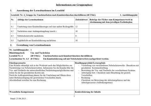 Unterrichtsplanung: Kundenfahrzeug mit Nebelscheinwerfern nachrüsten