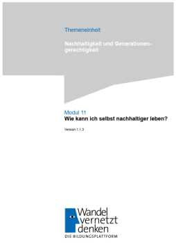 Unterrichtsplanung: Modul 11 | Wie kann ich selbst nachhaltiger leben?