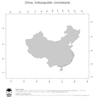 Karte: Landkarte China (Politische Staatsgrenzen)