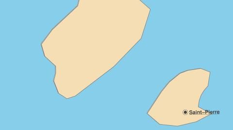 Karte: Landkarte St. Pierre und Miquelon (Politische Staatsgrenzen und Hauptstadt)