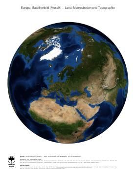 Karte: Landkarte Europa (Land, Meeresboden und Topographie (mit Staatsgrenzen))