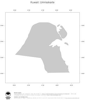 Karte: Landkarte Kuwait (Politische Staatsgrenzen)
