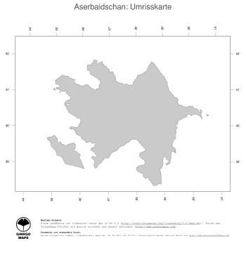 Karte: Landkarte Aserbaidschan (Politische Staatsgrenzen)
