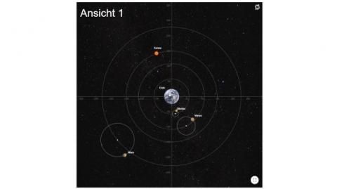 Interaktion: Rückläufige Planetenbewegung im geozentrischen Weltbild