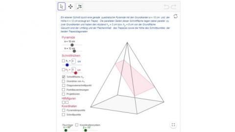 Interaktion: Trapez in einer Pyramide
