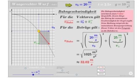 Interaktion: Würfe (ohne Luftreibung) 2