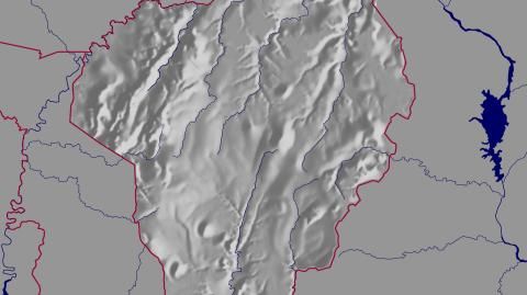 Karte: Landkarte Benin (Staatsgrenzen und Hauptstadt): schattiertes Relief