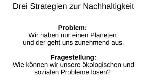 Unterrichtsbaustein: Drei Strategien zur Nachhaltigkeit - Einführung (als PDF)