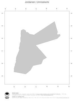 Karte: Landkarte Jordanien (Politische Staatsgrenzen)