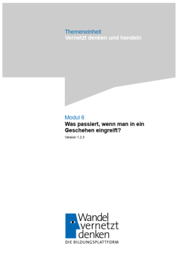 Unterrichtsplanung: Modul 6 | Was passiert, wenn man in ein Geschehen eingreift?