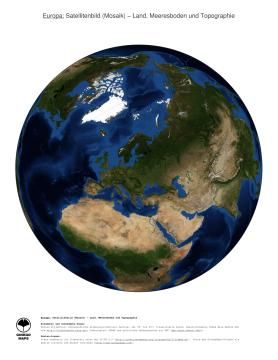 Karte: Landkarte Europa (Land, Meeresboden und Topographie)