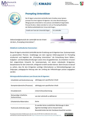 Unterrichtsplanung: Prompting-Unterstützer (Lehrkräfte)