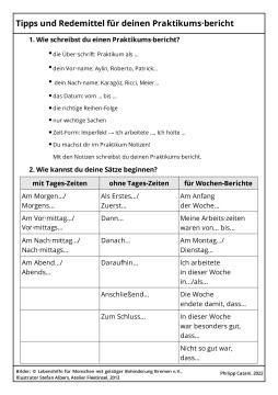 Handbuch: Tipps und Redemittel für deinen Praktikumsbericht