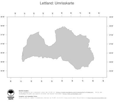 Karte: Landkarte Lettland (Politische Staatsgrenzen)