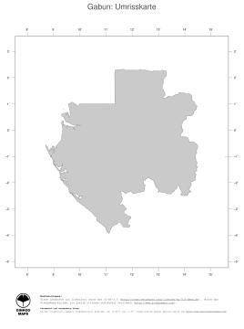 Karte: Landkarte Gabun (Politische Staatsgrenzen)