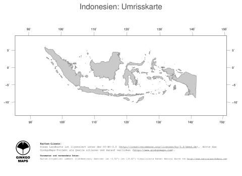 Karte: Landkarte Indonesien (Politische Staatsgrenzen)