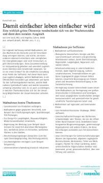 Unterrichtsbaustein: Wo geht´s hier weiter? - Suffizienzpolitik Text 2