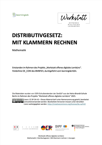 Arbeitsblatt: Distributivgesetz: Mit Klammern rechnen (3) Lösungen