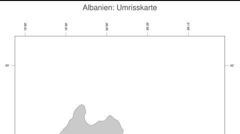 Karte: Landkarte Albanien (Politische Staatsgrenzen)