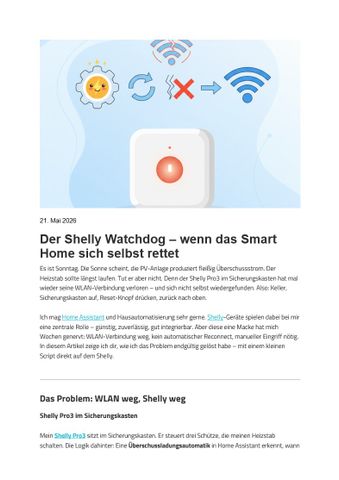 Text: Der Shelly Watchdog - wenn das Smart Home sich selbst rettet