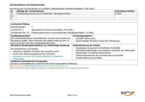 Unterrichtsplanung: Fehleranalyse eines unrund drehenden Sandpapierhalters