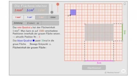 Interaktion: Flächeneinheiten
