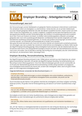 Unterrichtsbaustein: M4 05 Employer Branding: Arbeitgebermarke