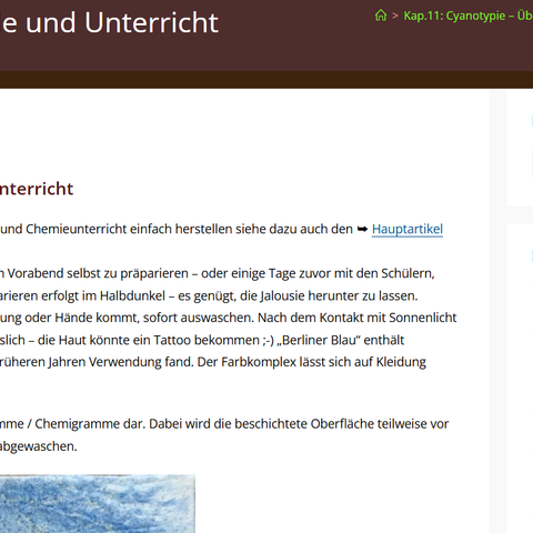 Unterrichtsplanung: Cyanotypien in Schule und Unterricht