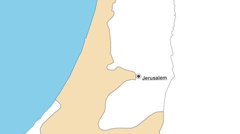 Karte: Landkarte Israel (Politische Staatsgrenzen und Hauptstadt)
