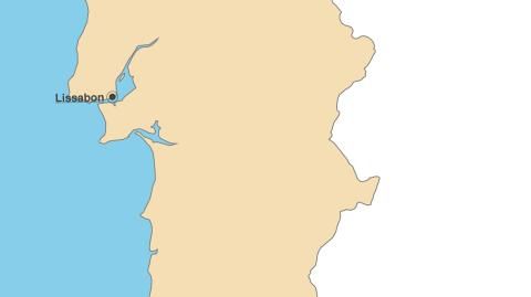 Karte: Landkarte Portugal (Politische Staatsgrenzen und Hauptstadt)
