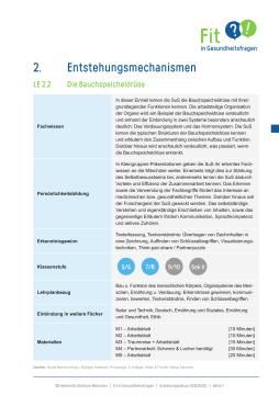 Unterrichtsbaustein: Lerneinheit 2.2 "Die Bauchspeicheldrüse"