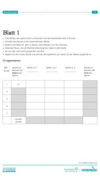 Unterrichtsbaustein: Das Streichholzspiel - Datenblätter