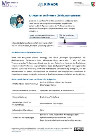 Unterrichtsplanung: KI-Agenten zu linearen Gleichungssystemen