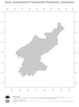 Karte: Landkarte Nordkorea (Politische Staatsgrenzen)