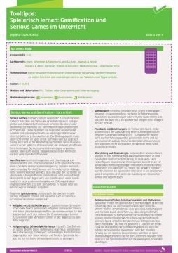 Text: DigiBitS-Tooltipps: Spielerisch lernen: Gamification und Serious Games im Unterricht (pdf)