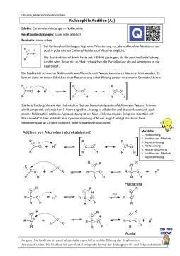 Veranschaulichung: Nukleophile Addition (pdf)