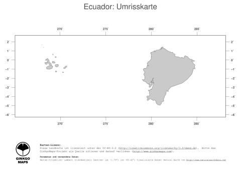 Karte: Landkarte Ecuador (Politische Staatsgrenzen)